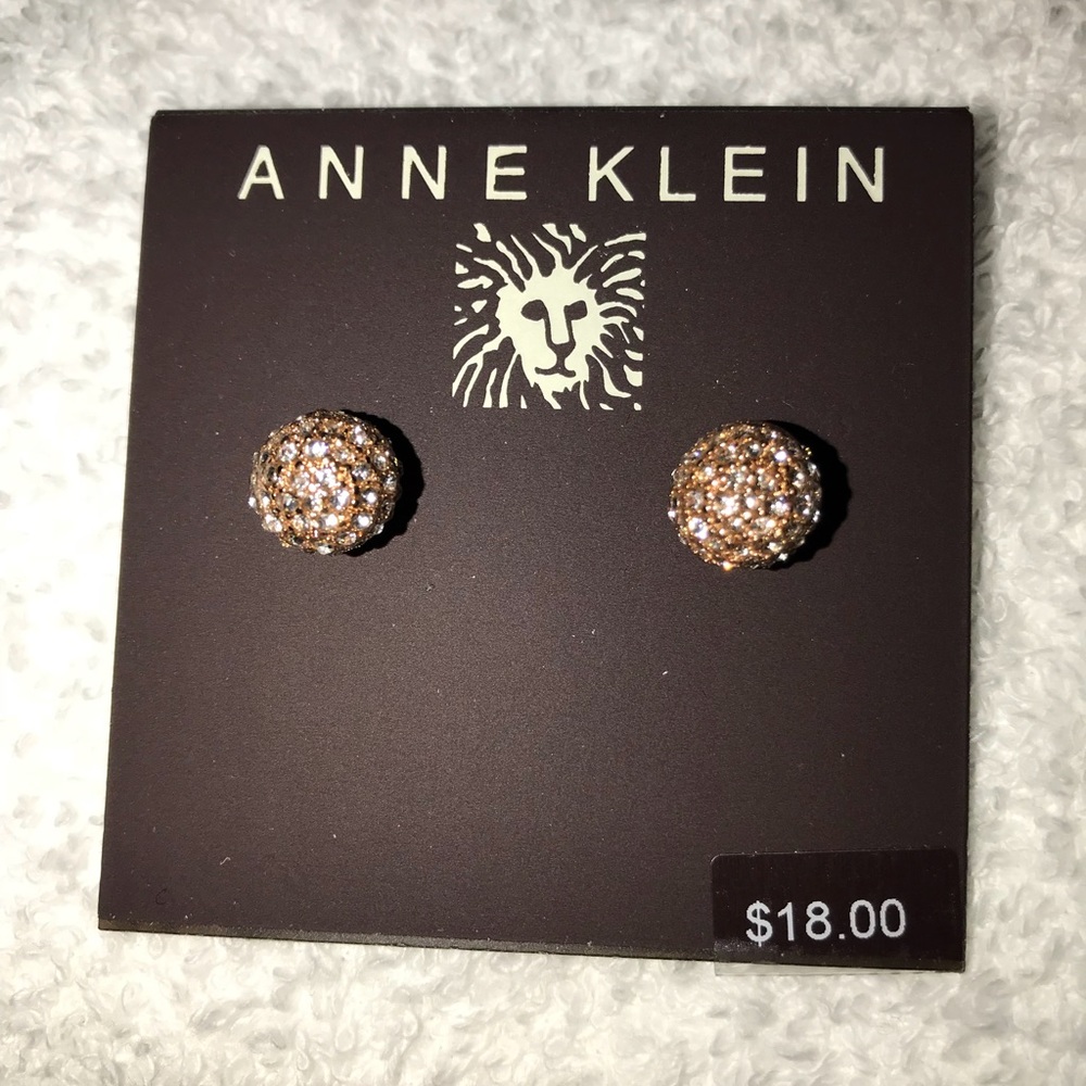 Anne Klein Rose Gold Pave Stud
